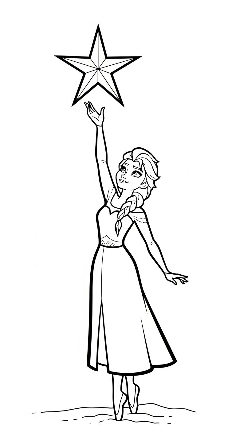 hình tô màu Elsa cho bé tải miễn phí