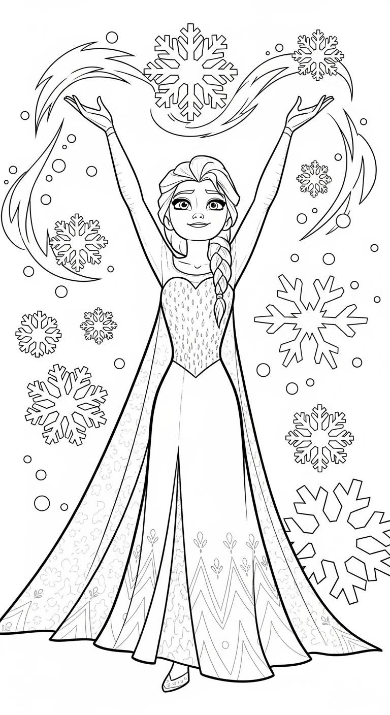 tải tranh tô màu Elsa cho bé 3 tuổi