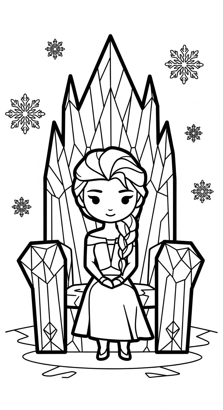 hình tô màu Elsa pdf