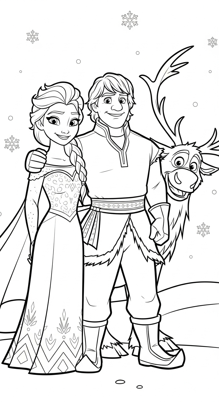 hình tô màu Elsa rõ nét