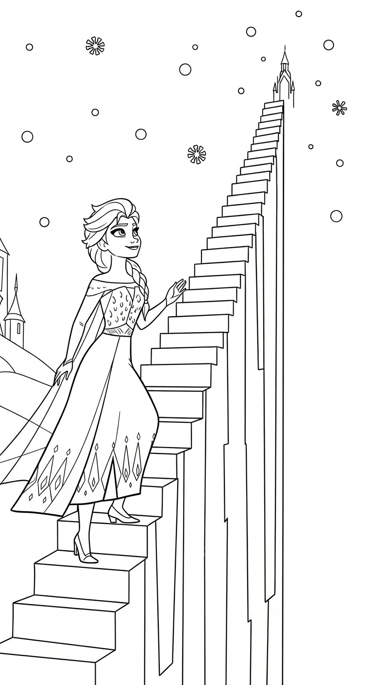hình tô màu Elsa cho bé 3 tuổi