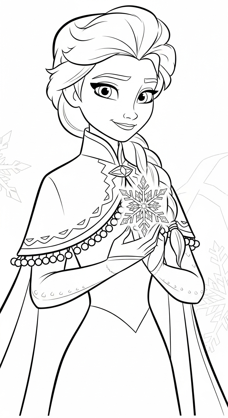 tải hình tô màu Elsa chất lượng cao