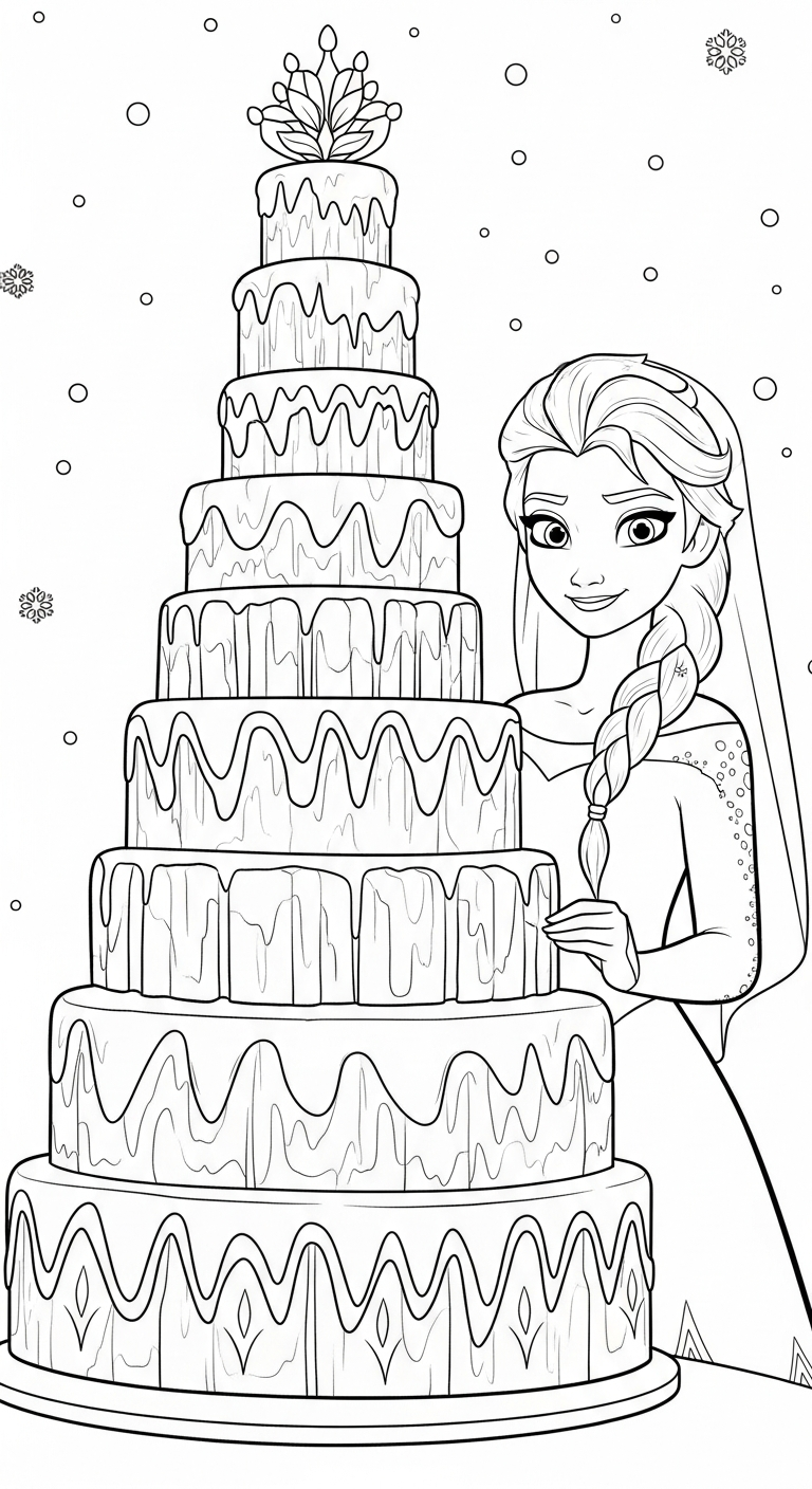 tranh tô màu Elsa cho bé 8 tuổi miễn phí