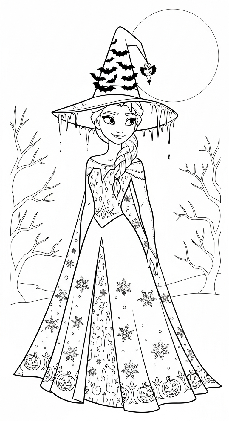 tải tranh tô màu Elsa cho bé