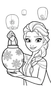 in hình tô màu Elsa cho bé 4 tuổi