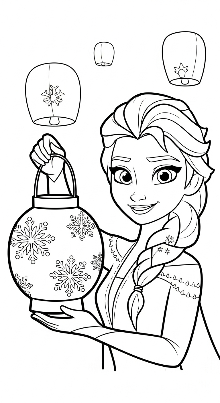 in hình tô màu Elsa cho bé 4 tuổi