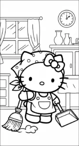 hình tô màu Hello Kitty cho bé tải miễn phí