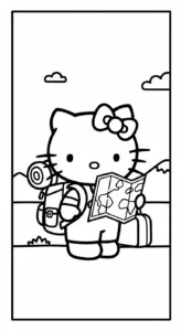 hình tô màu Hello Kitty cho bé tải miễn phí