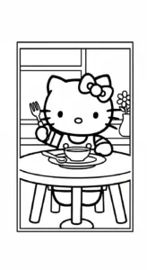 in hình tô màu Hello Kitty miễn phí