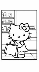 tranh tô màu Hello Kitty in ngay