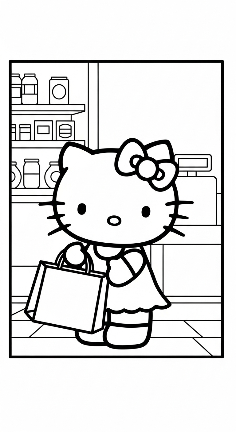 tranh tô màu Hello Kitty in ngay