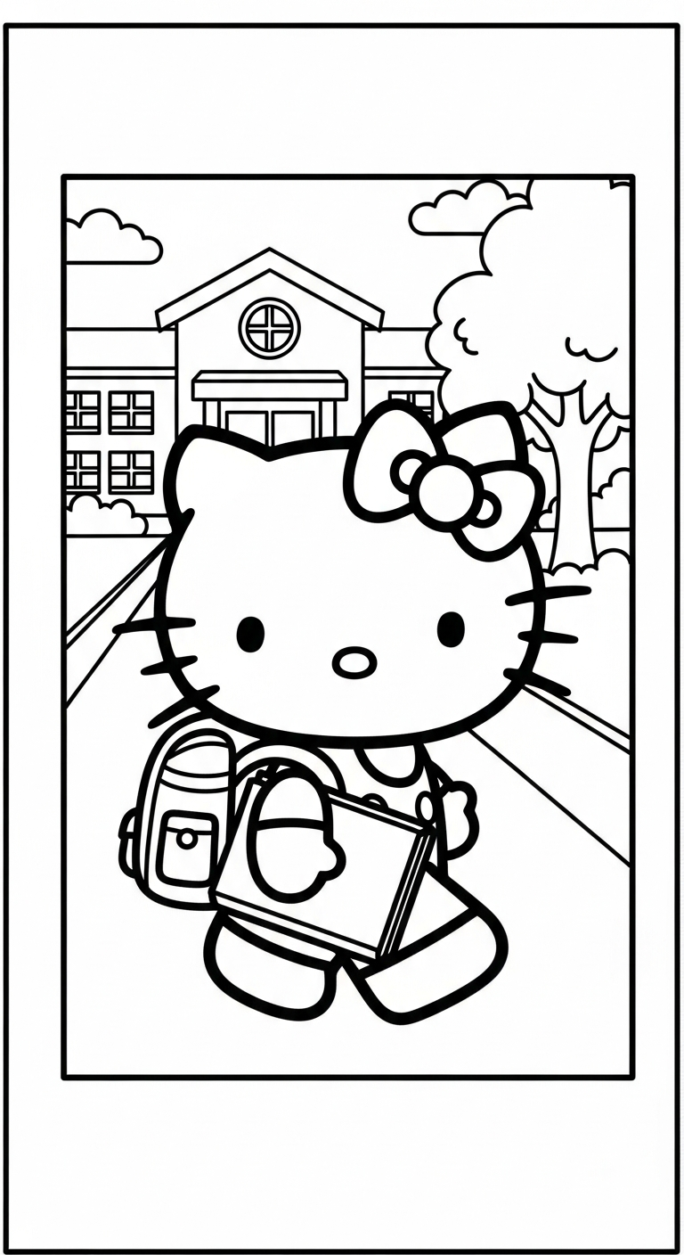 mẫu in hình tô màu Hello Kitty cho bé