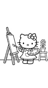 tải hình tô màu Hello Kitty miễn phí