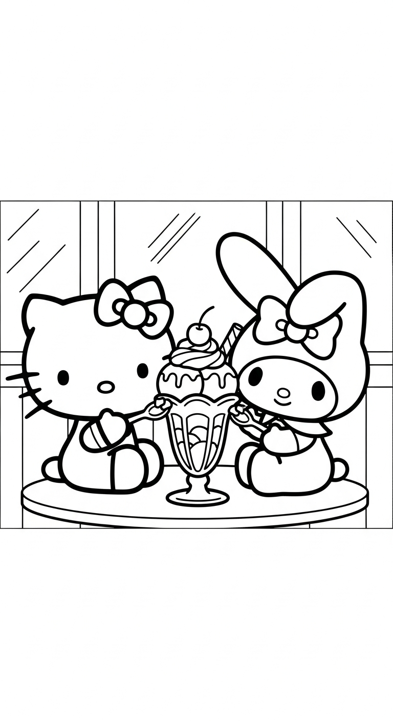 tranh tô màu Hello Kitty cho bé 7-8 tuổi