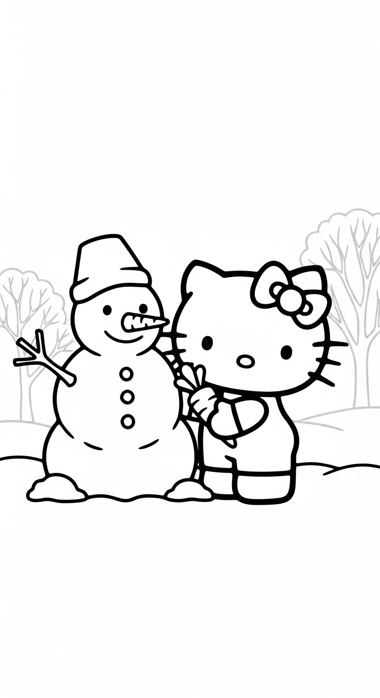 tải tranh tô màu Hello Kitty cho bé miễn phí 1