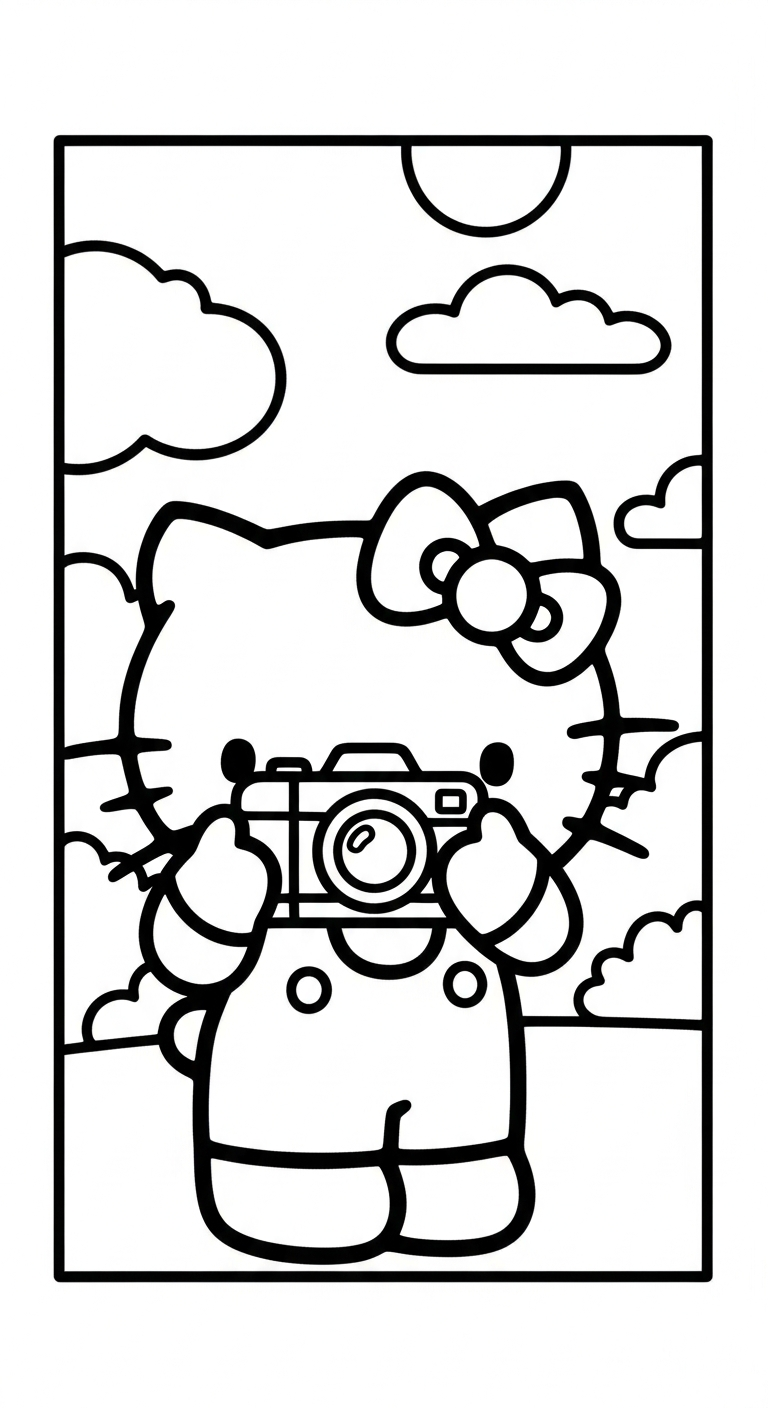 tranh tô màu Hello Kitty cho trẻ em