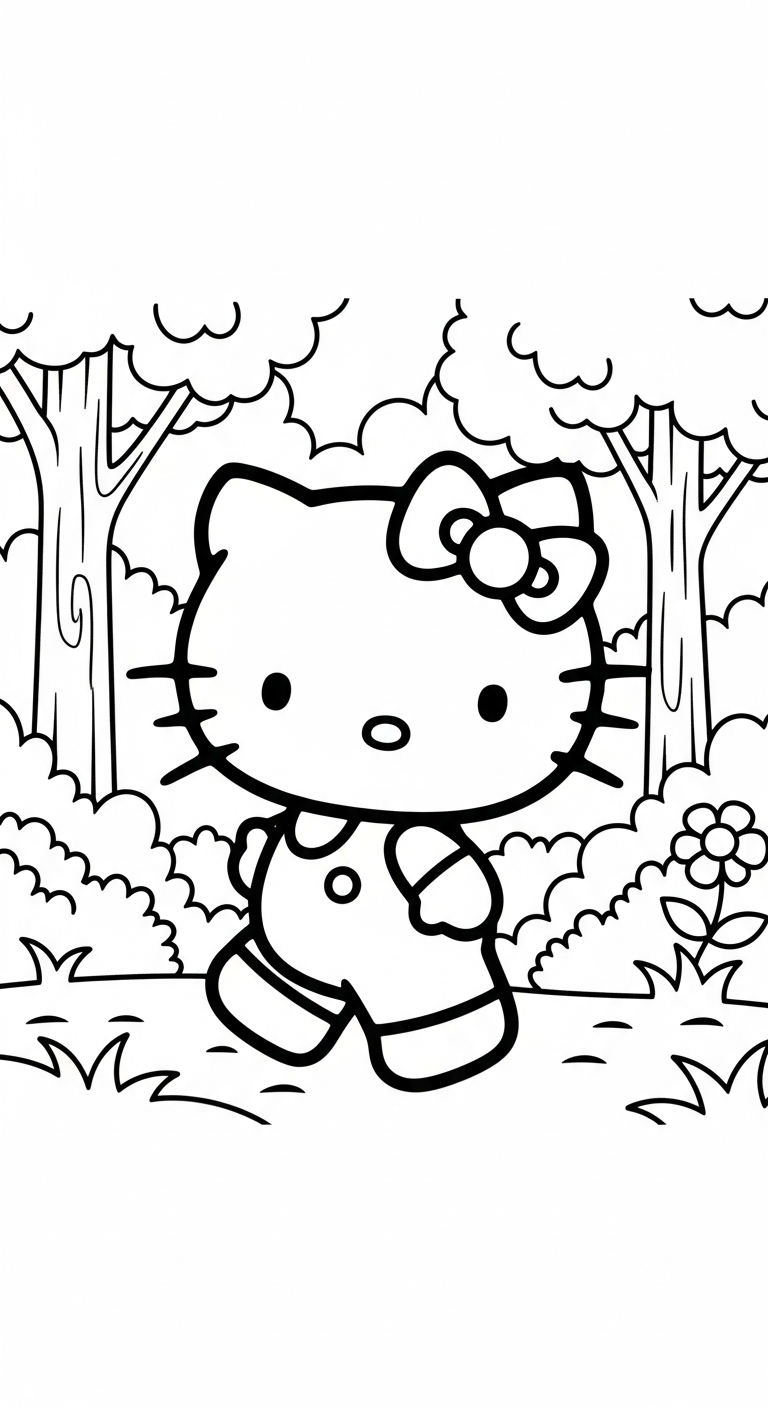 tranh tô màu Hello Kitty cho bé 3 tuổi