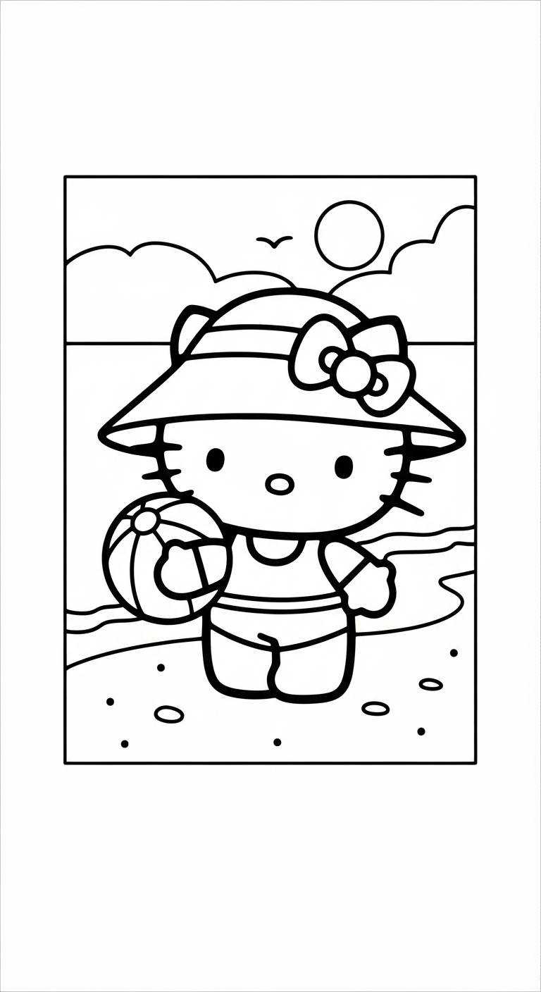 download hình tô màu Hello Kitty miễn phí