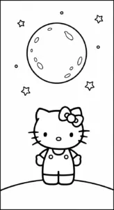 tranh tô màu Hello Kitty cho bé 3 tuổi