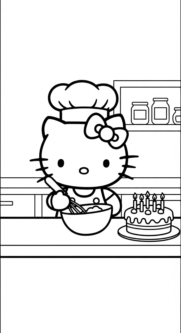 tải file tranh tô màu Hello Kitty