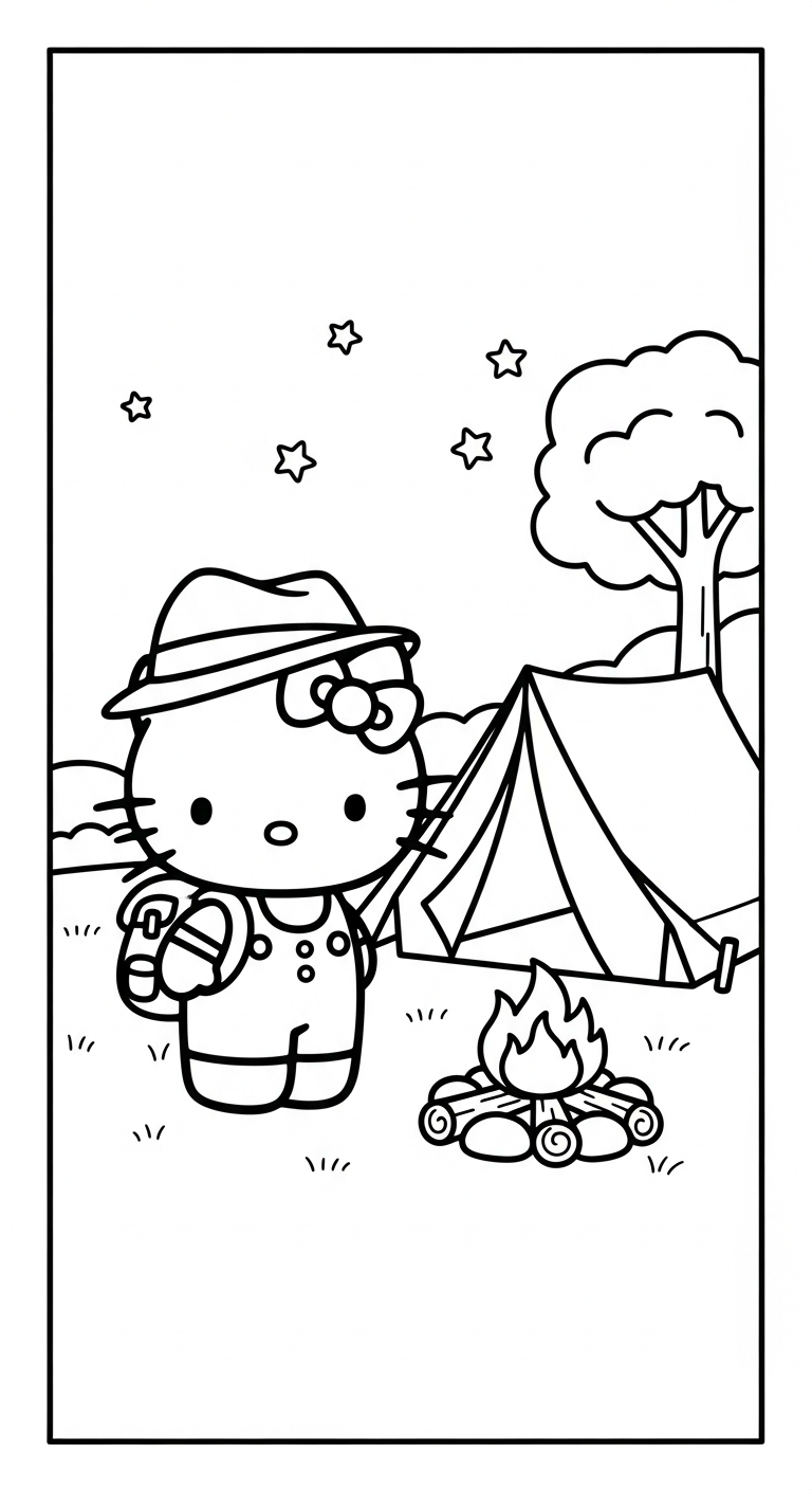 hình tô màu Hello Kitty cho bé 6 tuổi miễn phí