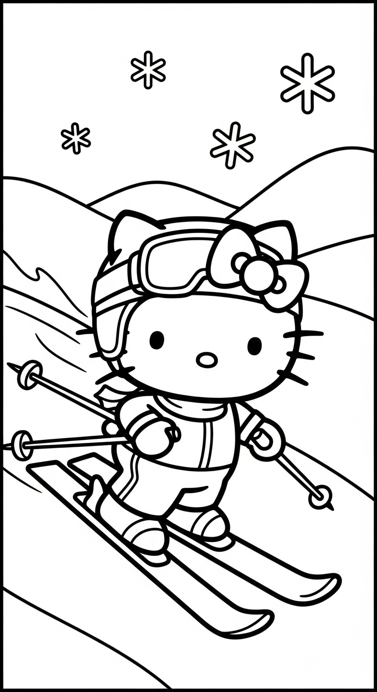 tải tranh tô màu Hello Kitty cho bé 6 tuổi