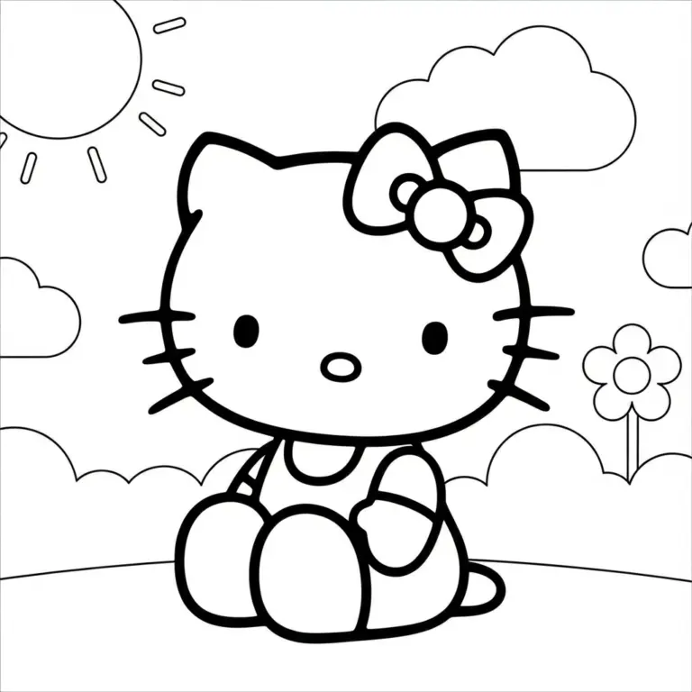 Tranh tô màu Hello Kitty