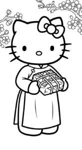 tranh tô màu Hello Kitty cho bé 5 tuổi