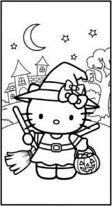 hình tô màu Hello Kitty cho bé 4 tuổi miễn phí