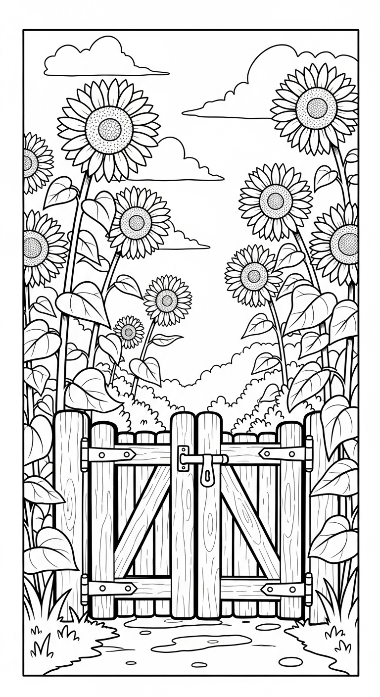 hình tô màu Hoa hướng dương cho bé tải về