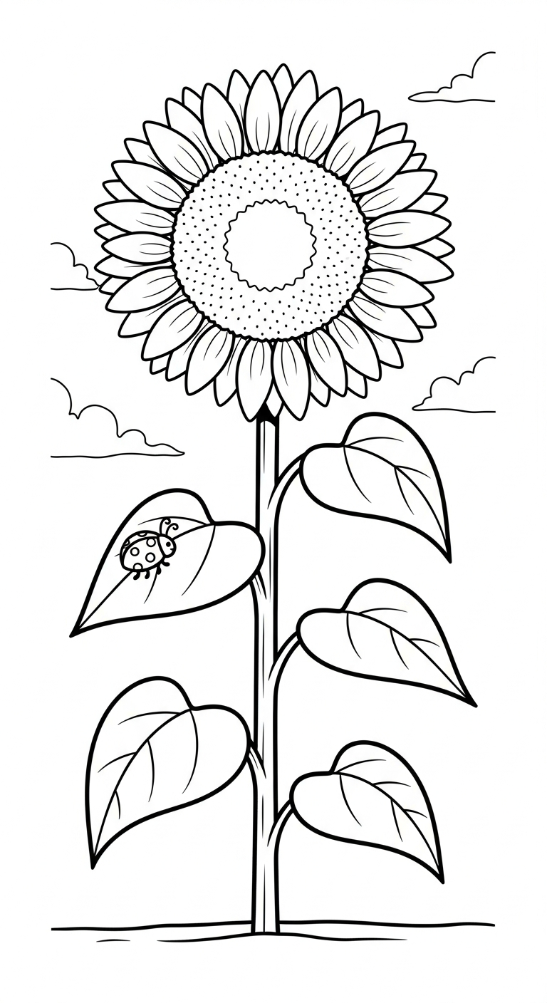 tranh tô màu Hoa hướng dương tập tô