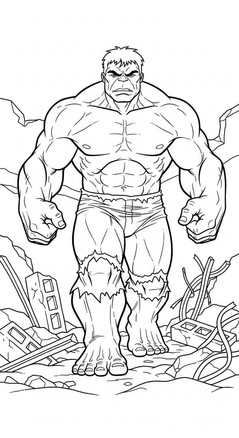 tranh tô màu Hulk miễn phí