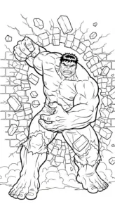 in hình tô màu Hulk cho bé
