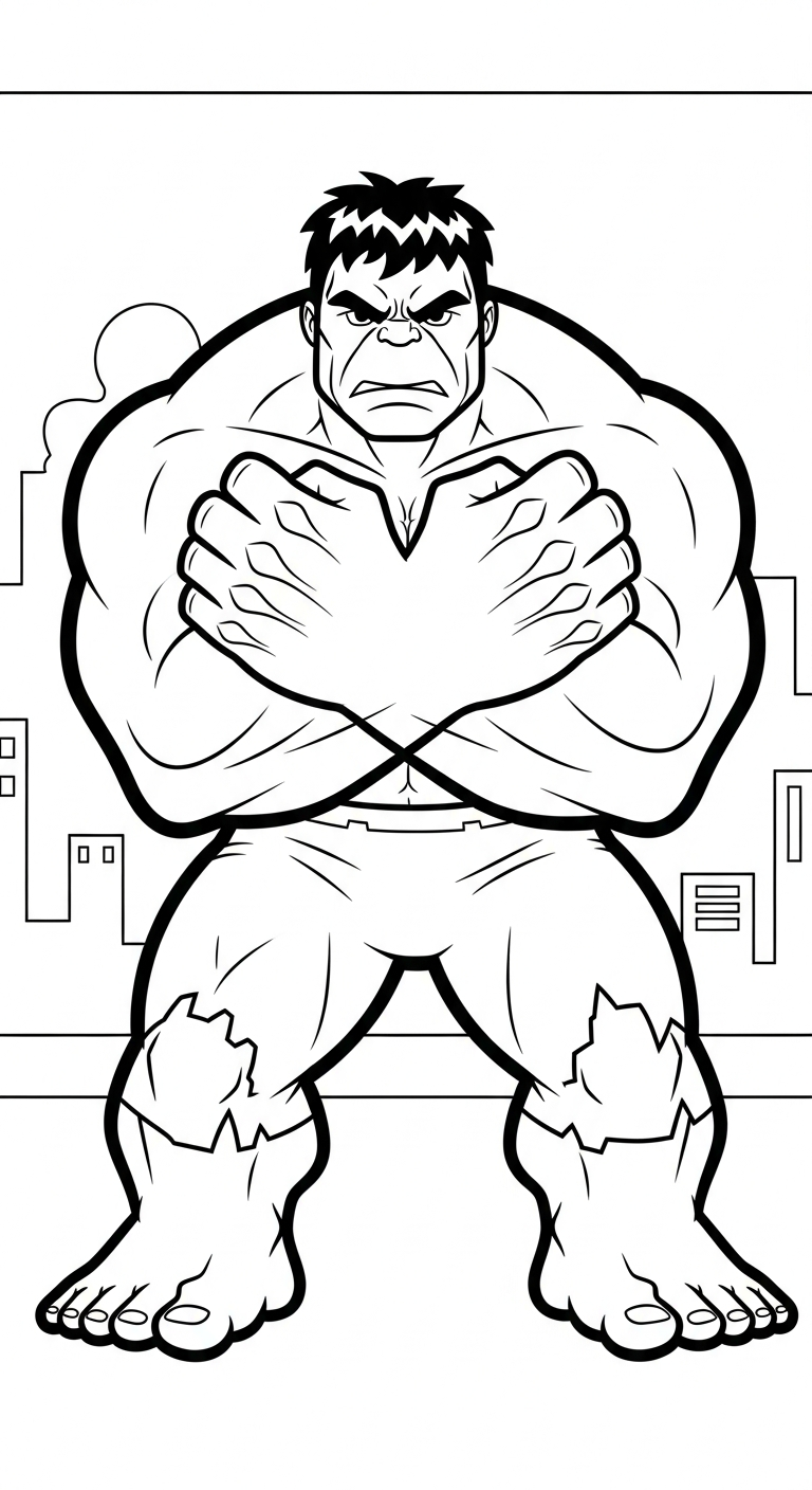 tranh tô màu Hulk cho bé 3 tuổi 1