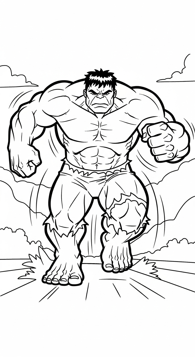 tải tranh tô màu Hulk cho bé miễn phí