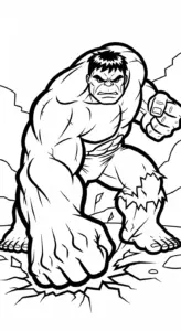 hình tô màu Hulk cho bé tải miễn phí
