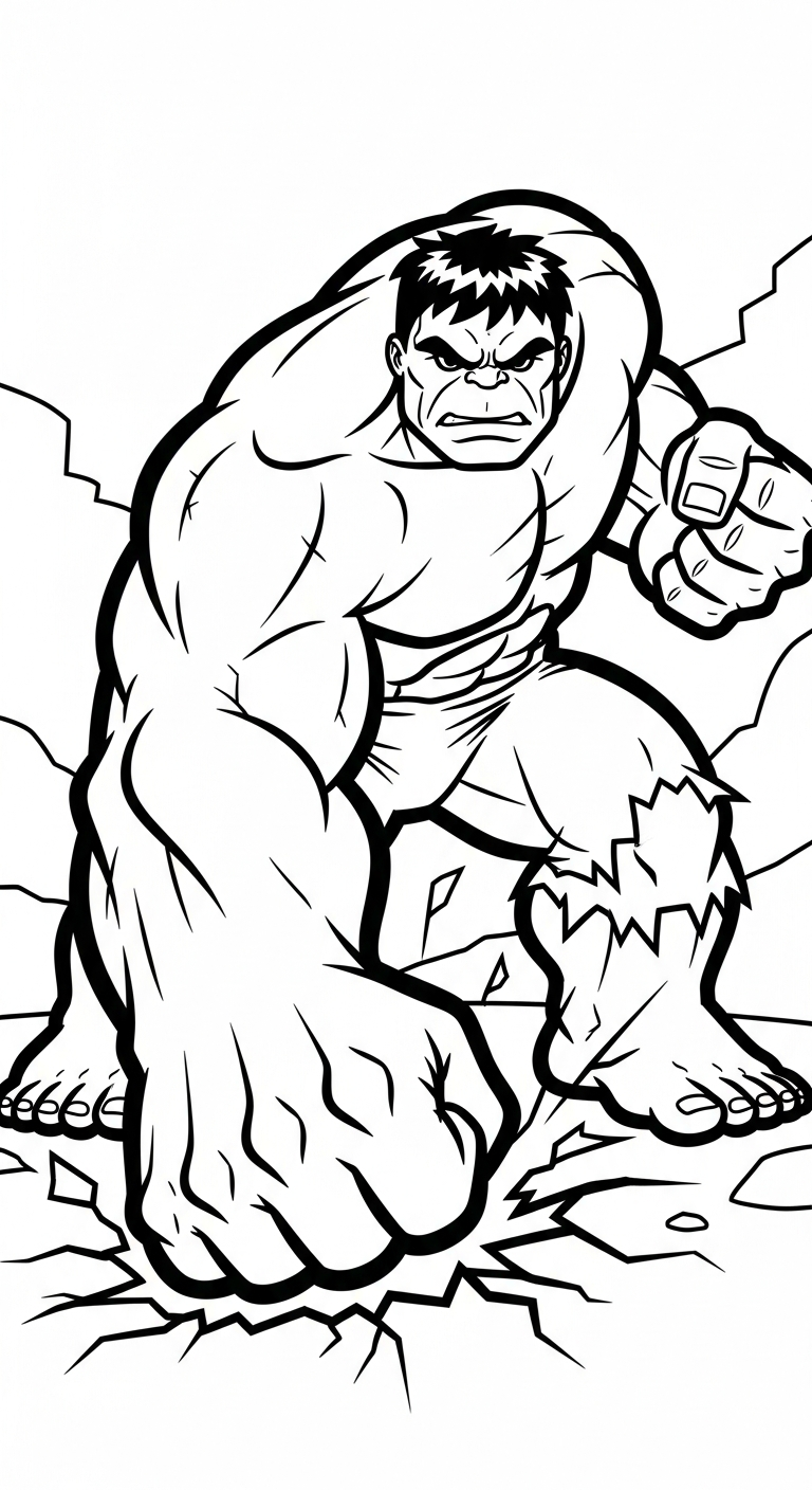 hình tô màu Hulk cho bé tải miễn phí