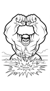 hình tô màu Hulk cho bé 3 tuổi