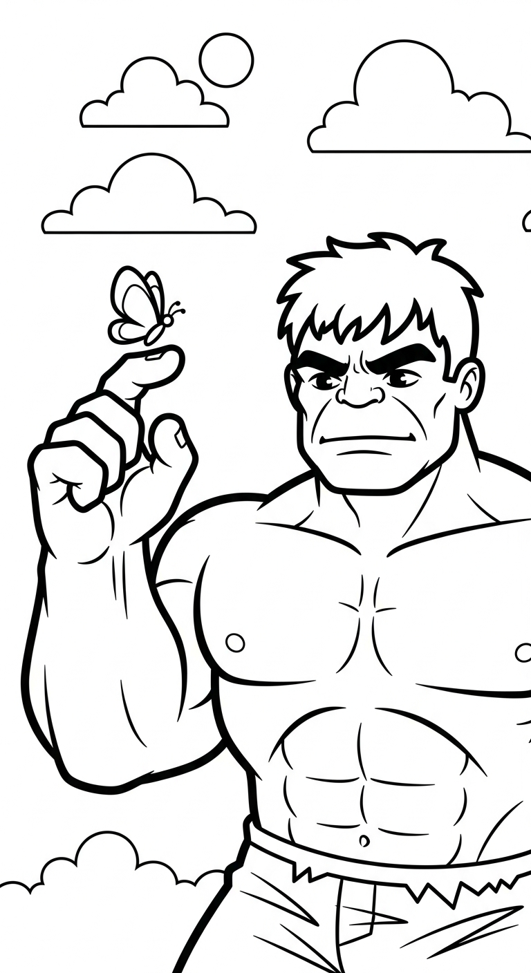 tranh tô màu Hulk cho bé 5 tuổi