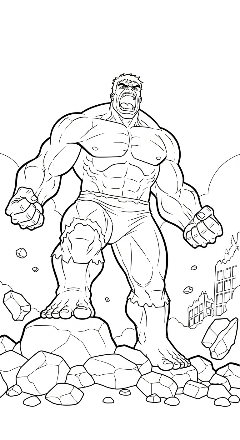 tải tranh tô màu Hulk cho bé 8 tuổi