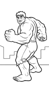 in hình tô màu Hulk cho bé