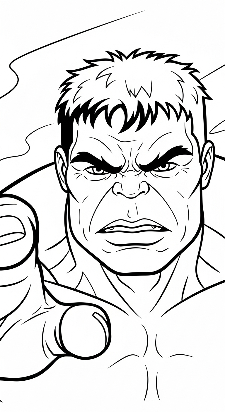 mẫu in hình tô màu Hulk cho bé