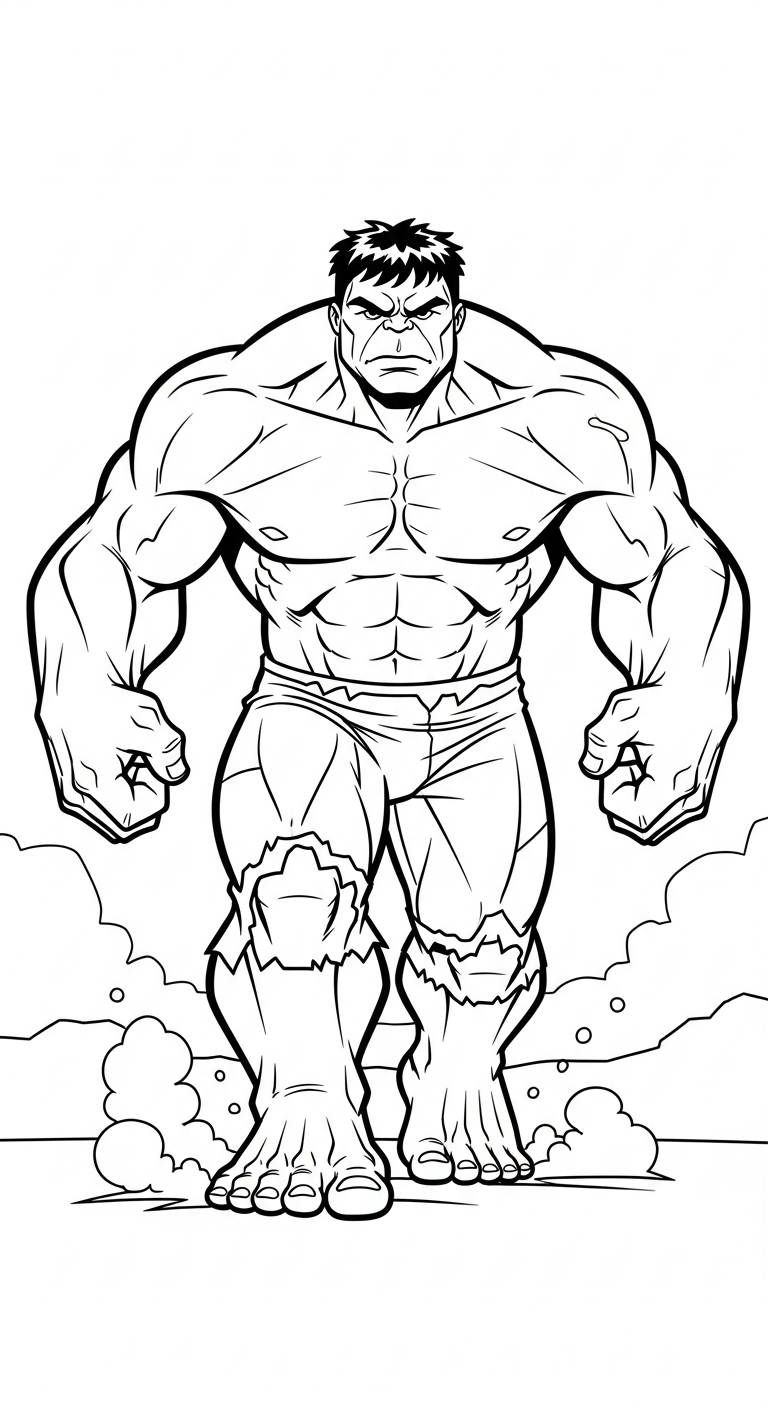 tranh tô màu Hulk cho bé