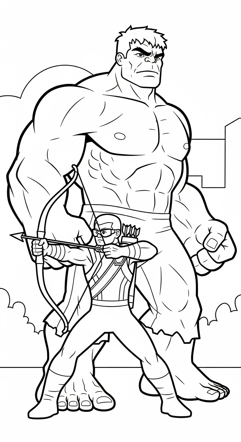 in hình tô màu Hulk cho bé 3 tuổi 1