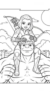 in tranh tô màu Hulk khổ A4