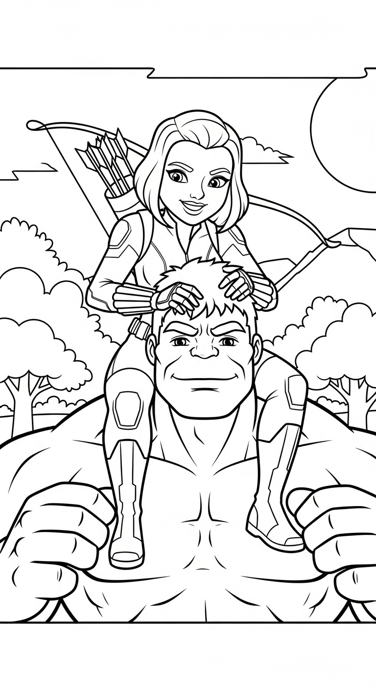 in tranh tô màu Hulk khổ A4