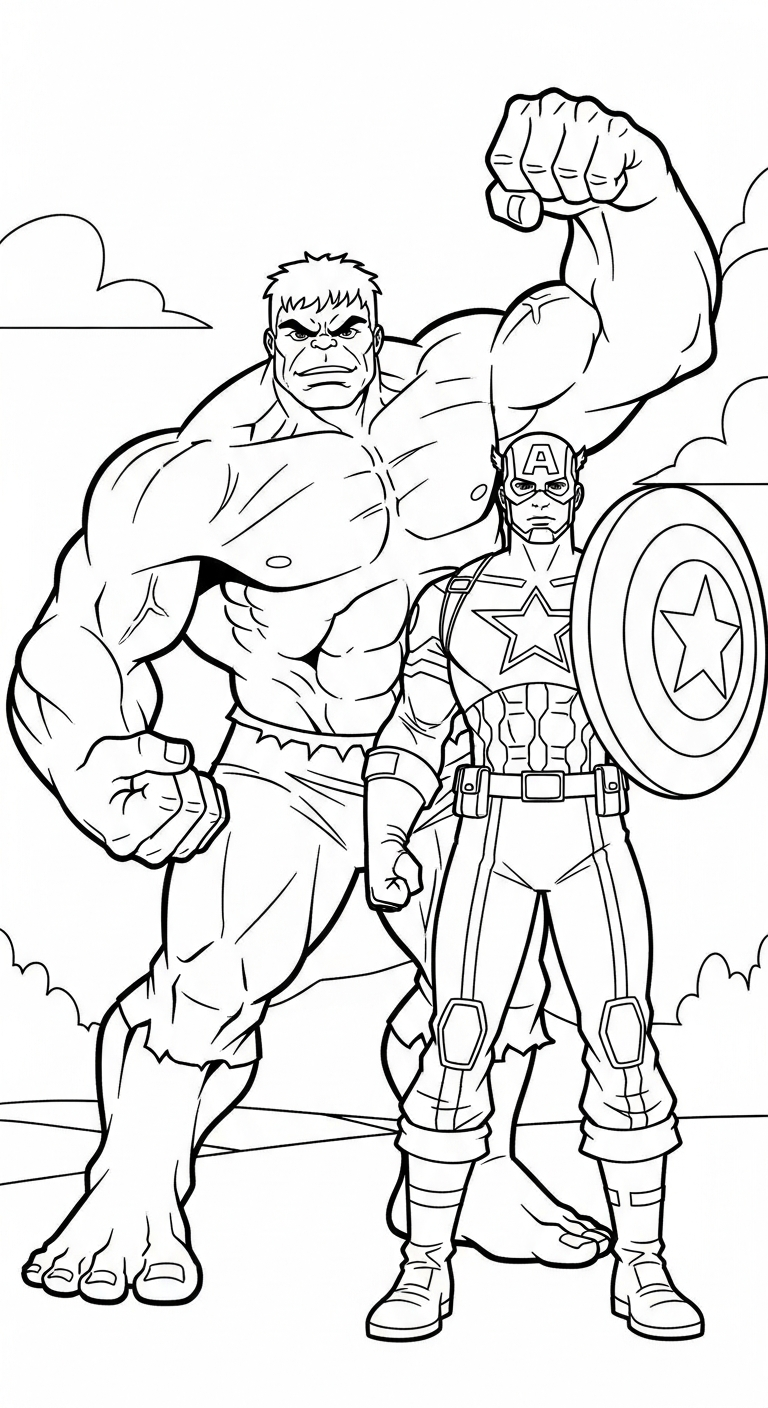 tranh tô màu Hulk cho bé 6 tuổi miễn phí