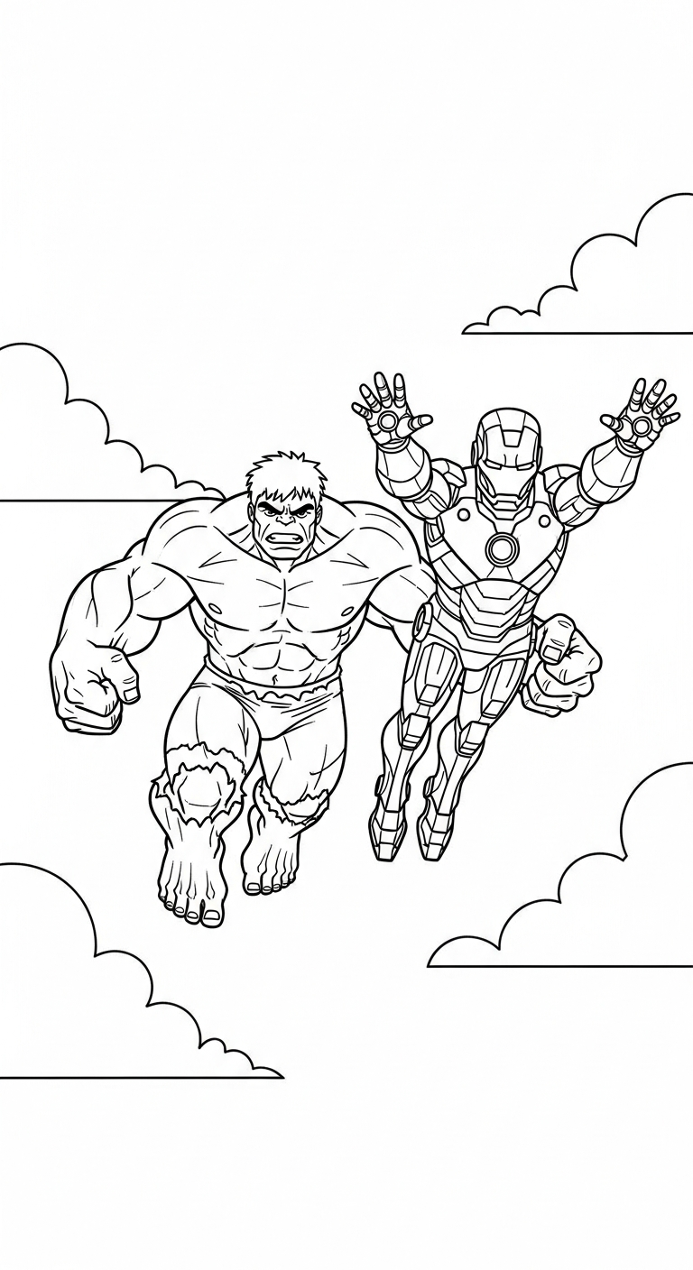 in tranh tô màu Hulk
