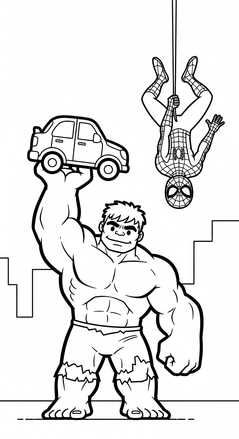 in hình tô màu Hulk cho bé 3 tuổi