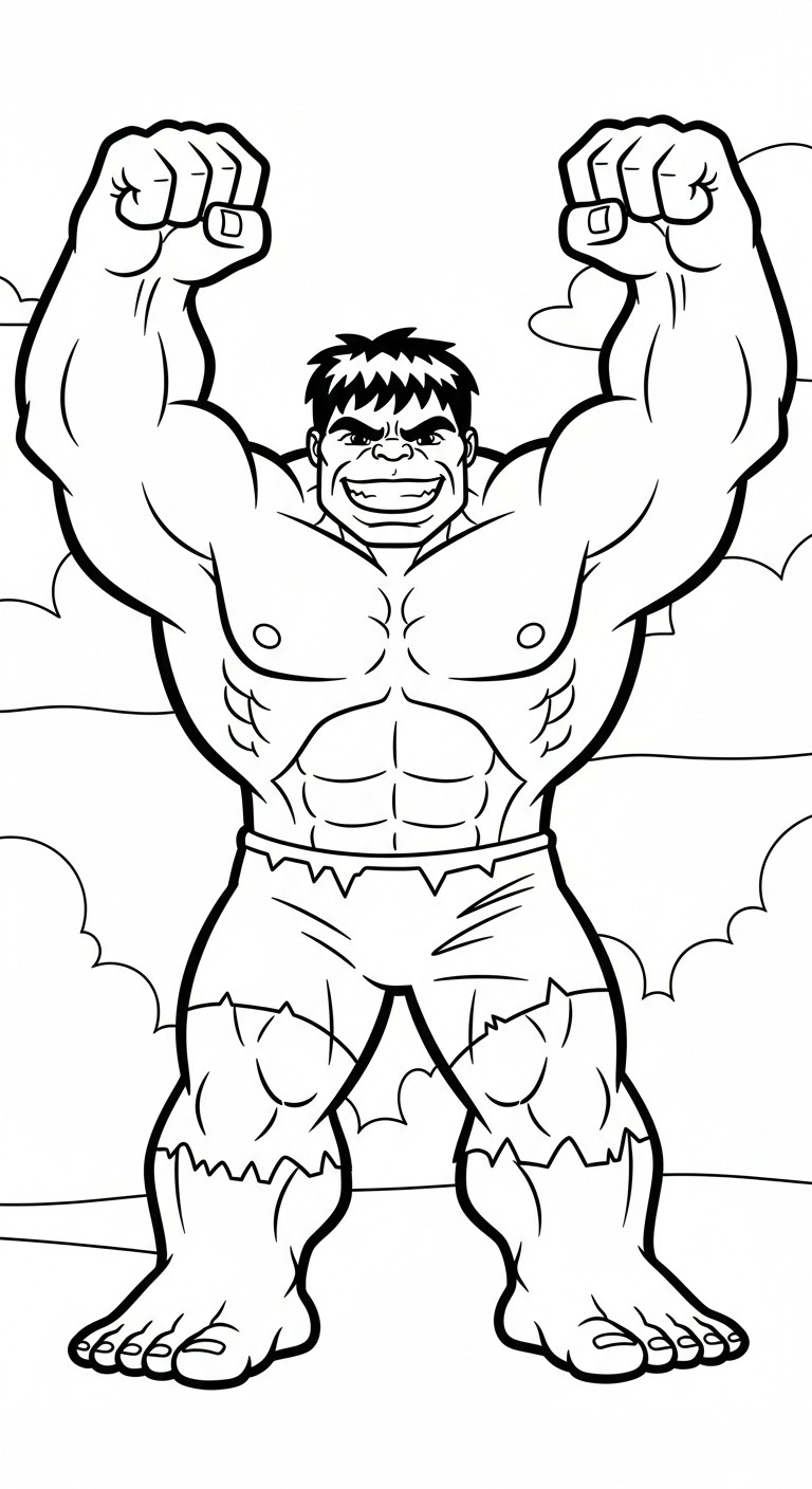 tranh tô màu Hulk cho trẻ em